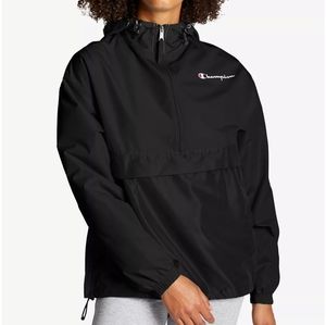Ladies Large Packable Champion pullover jacket black